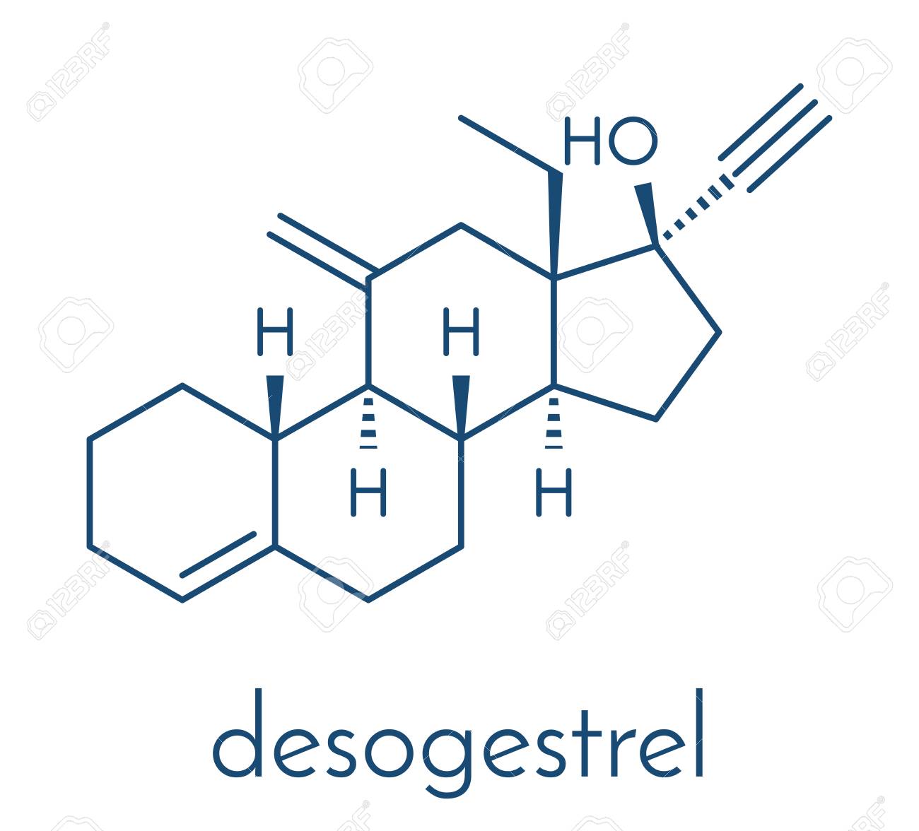 Desogestrel birth control pill drug molecule